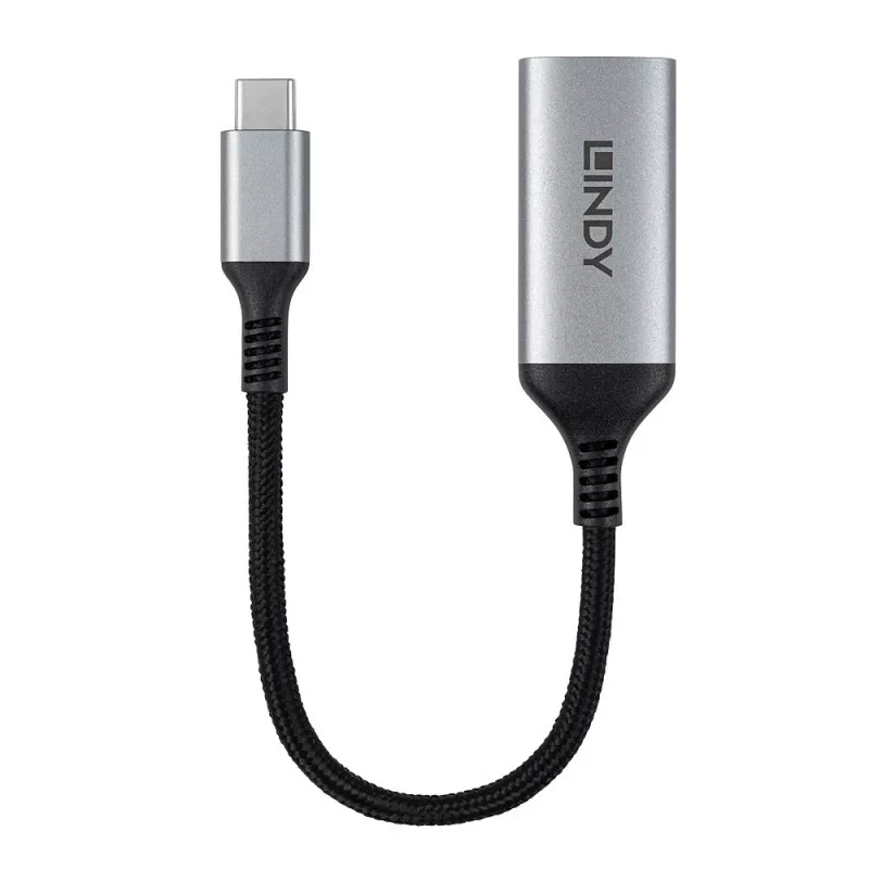 Lindy 43428 video kabeļa adapteris 0,15 m USB Type-C HDMI pelēks