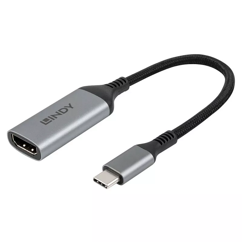 Lindy 43428 video kabeļa adapteris 0,15 m USB Type-C HDMI pelēks