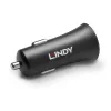 Lindy viena pieslēgvieta USB Type C PD automašīnas lādētājs, 27 W, Auto, cigarešu aizdedzinātāja ligzda, 12 V, 3 A, melns