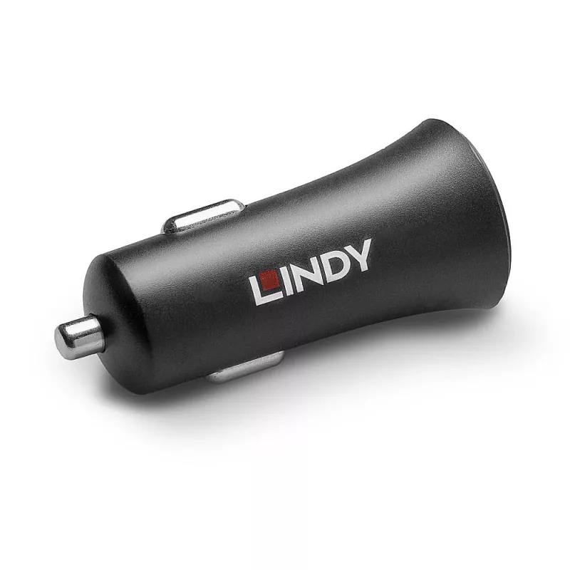 Lindy viena pieslēgvieta USB Type C PD automašīnas lādētājs, 27 W, Auto, cigarešu aizdedzinātāja ligzda, 12 V, 3 A, melns