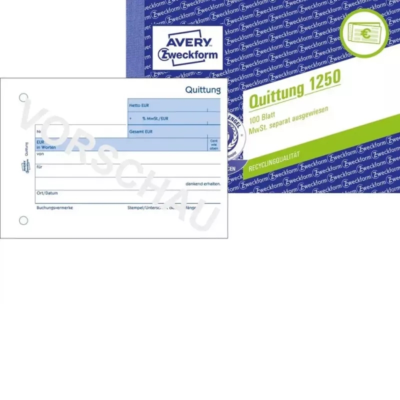 Grāmatvedības veidlapa/grāmatiņa A6 Avery 1250