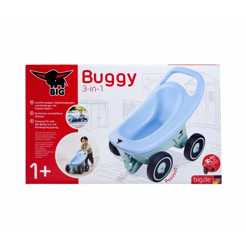 Bērnu staigulis Simba-Dickie BIG Buggy 3-in-1 — zils/tirkīzzils, transformējams dizains
