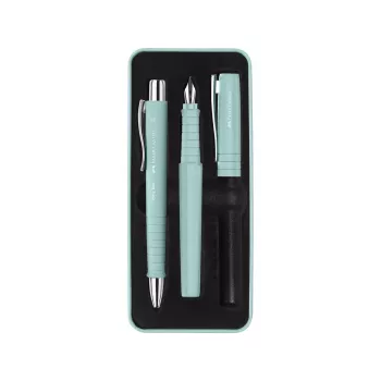 Lodīšu pildspalva un tintes pildspalva Faber-Castell Poly Ball komplekts Melna Gaiši zila 3 gab.