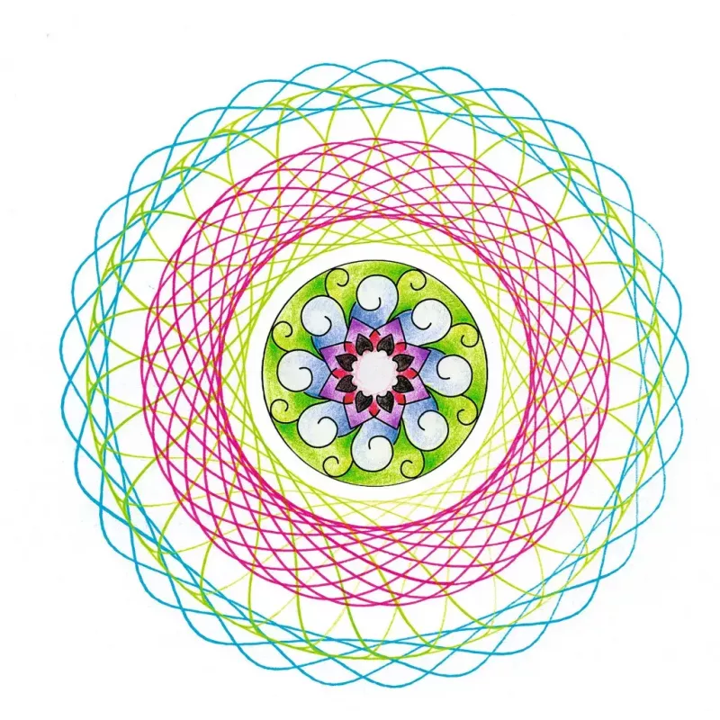 Bērnu spirogrāfs Ravensburger 297740 ar trafaretu un 2 flomāsteriem, daudzkrāsains, vecumam no 6 gadiem
