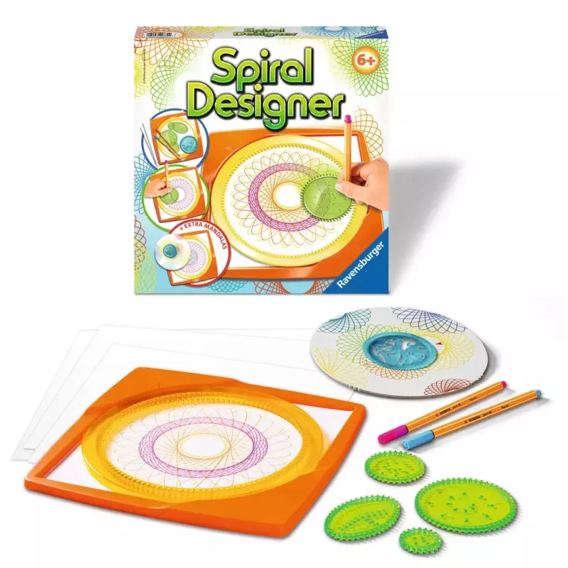 Bērnu spirogrāfs Ravensburger 297740 ar trafaretu un 2 flomāsteriem, daudzkrāsains, vecumam no 6 gadiem