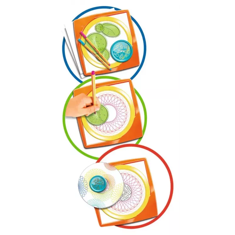 Bērnu spirogrāfs Ravensburger 297740 ar trafaretu un 2 flomāsteriem, daudzkrāsains, vecumam no 6 gadiem