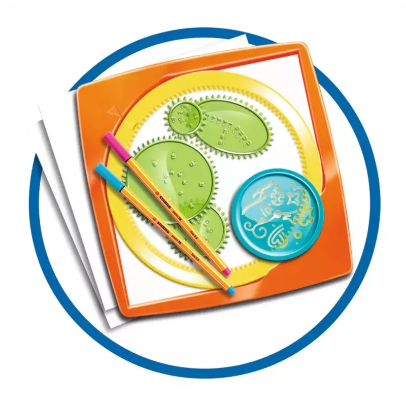 Bērnu spirogrāfs Ravensburger 297740 ar trafaretu un 2 flomāsteriem, daudzkrāsains, vecumam no 6 gadiem