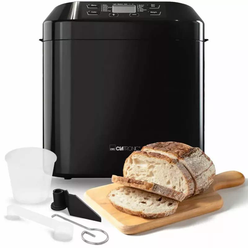 Maizes cepšanas iekārta CLATRONIC BBA 3774 550 W – 3 L panna, līdz 1,5 kg kukulim, 12 programmas, LCD taimeris