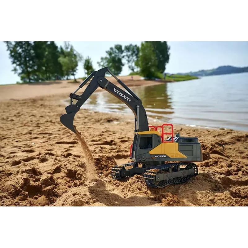 RC ekskavators Dickie Volvo Mining 2.4 GHz tālvadāms konstrukcijas modelis