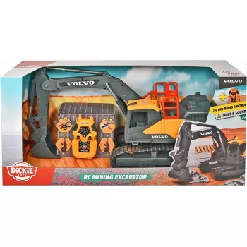 RC ekskavators Dickie Volvo Mining 2.4 GHz tālvadāms konstrukcijas modelis