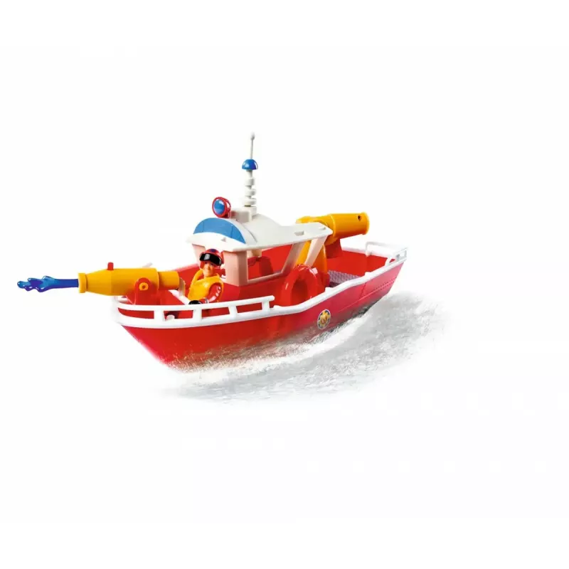 Rotaļu ugunsdzēsēju laiva Simba‑Dickie Fireman Sam Titan ugunsdzēsēju laiva, transportlīdzekļa rotaļu komplekts