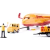 Siku DHL kravas lidmašīna ar piederumiem, salikta