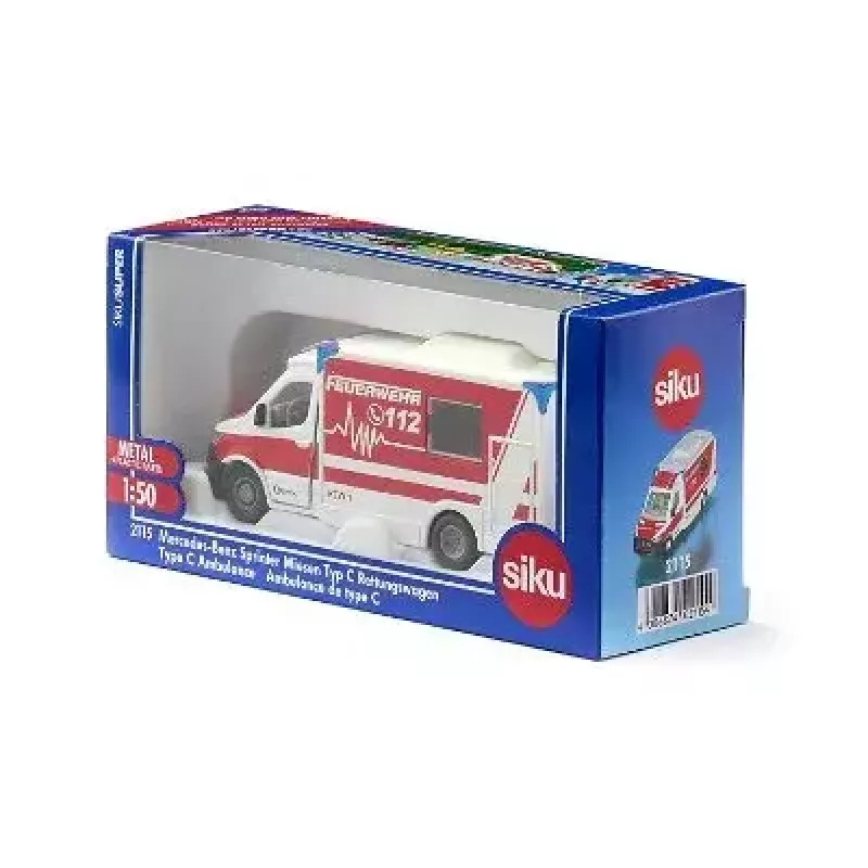 Siku Mercedes-Benz Sprinter Miesen Type C Ambulance modelis, salikts, 1:50