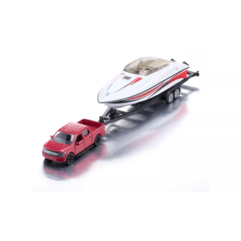 Siku Ford F150 ar motorlaivu Automašīnu modeļu komplekts Salikts 1:50