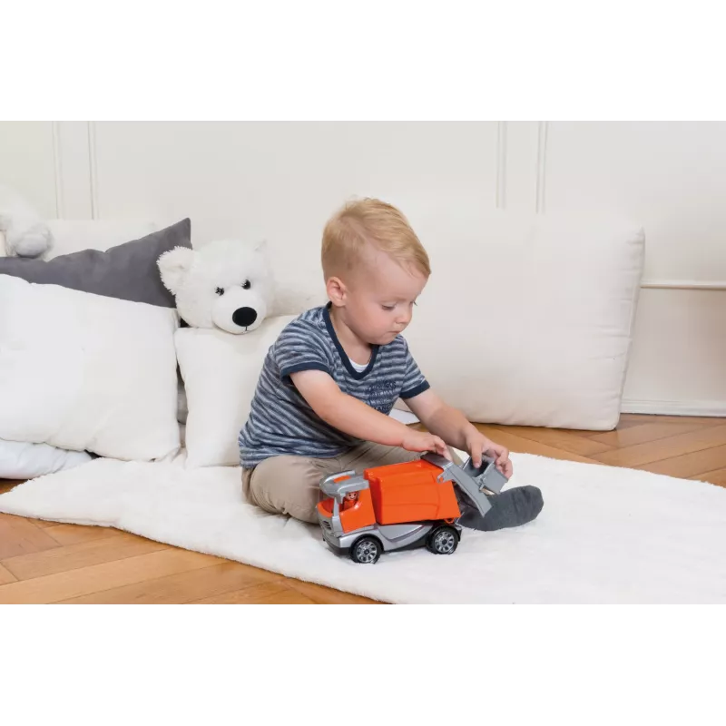 Lena Truckies atkritumu mašīna, Kravas automašīna, 2 gadi, Plastmasa, Pelēka, Oranža