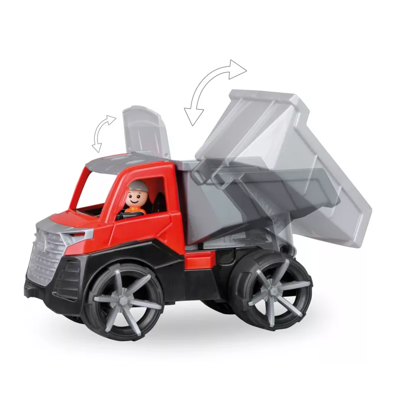 Dump truck Lena TRUXX 29cm Rubber Steel pelēka Red