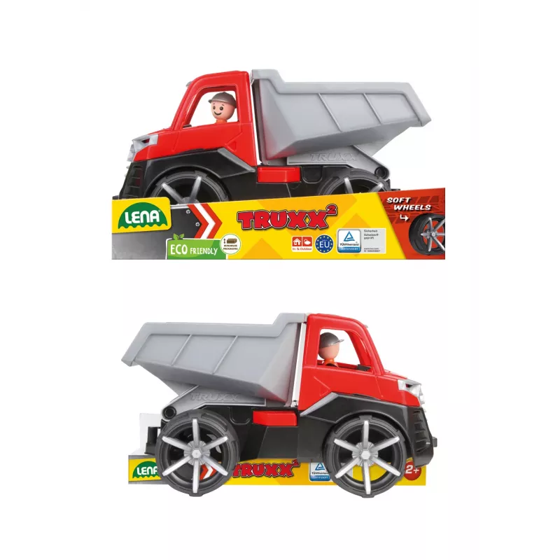 Dump truck Lena TRUXX 29cm Rubber Steel pelēka Red