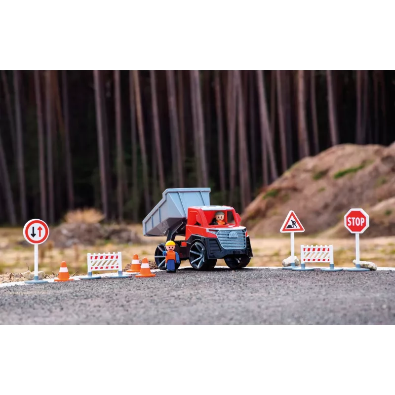 Dump truck Lena TRUXX 29cm Rubber Steel pelēka Red