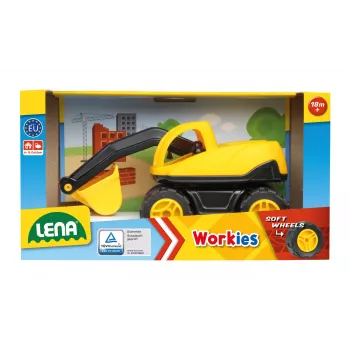 Rotaļu ekskavatora kaste Lena 01261 – bērnu celtniecības rotaļu komplekts, plastmasas modelis