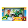 Rotaļu traktors Lena Workies 01263 ar lāpstu — plastmasas sēžamā konstrukcijas rotaļlieta, piemērota spēlēm ārā un telpās