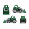 Rotaļu traktors Lena Workies 01263 ar lāpstu — plastmasas sēžamā konstrukcijas rotaļlieta, piemērota spēlēm ārā un telpās