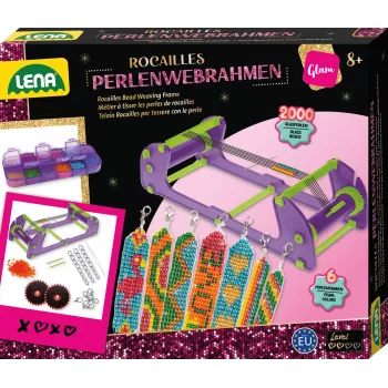 Pērļu Aušanas Rāmis Lena 42722 Rocailles — regulējams augstums, viegls aušanas stellītes