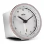 Braun BC07 kvarca modinātājpulkstenis rozā, baltā krāsā