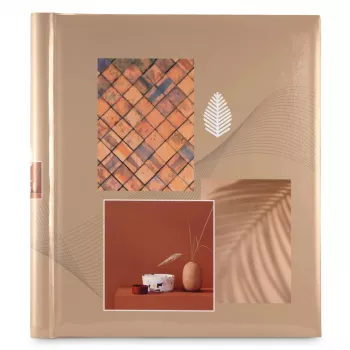 Hama Singo II pašlīmējošs fotoalbums, 28x31 cm, 20 baltas lappuses, terakotas krāsā (00007638)