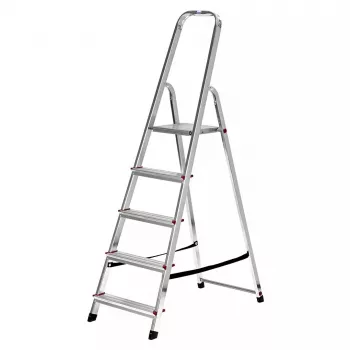 Alumīnija pakāpienu kāpnes Krause Corda 5 pakāpieni, maksimālais augstums 300 cm, 150 kg slodze, 4,1 kg
