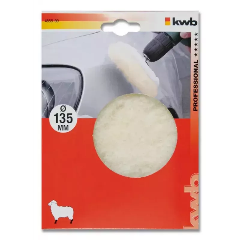 Pulēšanas sūklis KWB 485500 — pulēšanas paliktnis, darba diametrs 13,5 cm, balts