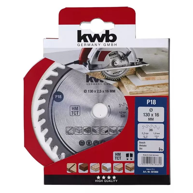 Apļveida zāģa asmens KWB 581868 metālam 1 gab. 190 g
