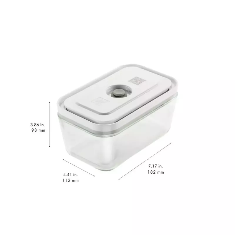 Pārtikas uzglabāšanas kaste ZWILLING FRESH & SAVE Taisnstūrveida 0,9 L, stikla trauks ar plastmasas bloķējamu vāku, droša lietošanai cepeškrāsnī/mikroviļņu krāsnī/ledusskapī