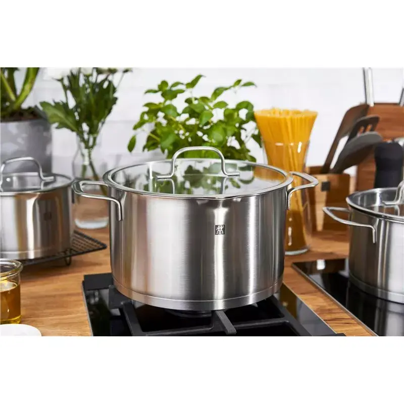 ZWILLING Multi Pot TrueFlow 66920-004-0 — nerūsējošā tērauda katls ar stikla vāku, piemērots mazgāšanai trauku mašīnā un lietošanai cepeškrāsnī, derīgs halogēnām plīts virsmām