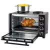 Unold Small kitchen all-in-one, brīvi stāvoša plīts, melna, rotējošs, melns, metāls, stikls