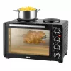 Unold Small kitchen all-in-one, brīvi stāvoša plīts, melna, rotējošs, melns, metāls, stikls
