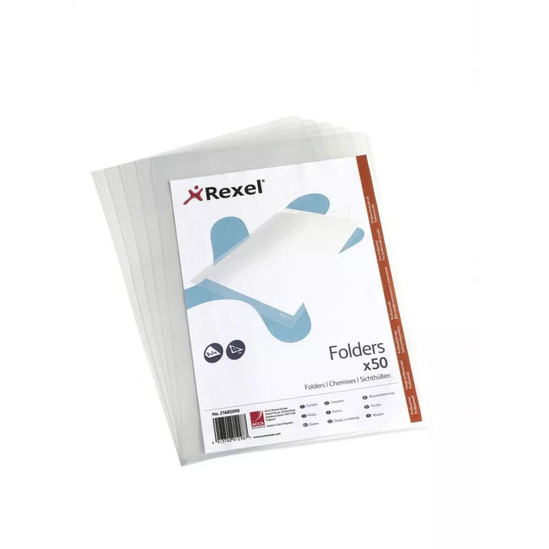 Rexel Crystal L mape A4 caurspīdīga (50), 210 x 297 mm (A4), caurspīdīga, polipropilēns (PP), 221 mm, 312 mm, 15 mm
