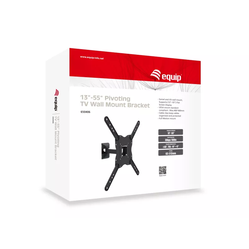 Equip 13 collu–55 collu grozāms TV sienas stiprinājuma kronšteins