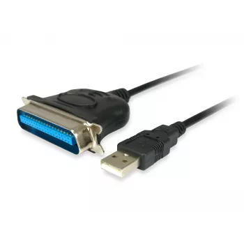 Equip USB uz paralēlā porta adaptera kabelis, melns, USB A, Centronics 36, 60 g, 1 gab., 175 mm