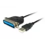 Equip USB uz paralēlā porta adaptera kabelis, melns, USB A, Centronics 36, 60 g, 1 gab., 175 mm
