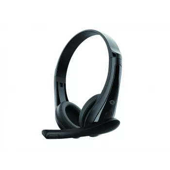 Vadu austiņas CONCEPTRONIC POLONA06B3T, stereo 3.5 mm, trokšņu slāpējošs mikrofons, supraaurālas, 20–20000 Hz, 1,8 m kabelis, melnas