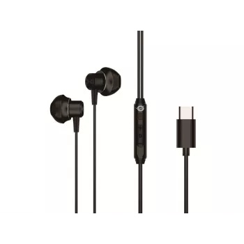 Vadu ievietojamo austiņu komplekts CONCEPTRONIC BRENDAN04B — USB-C, 20–20000 Hz, 1,2 m kabelis, 14 g, melns