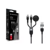 USB A uz 2× USB-C 3-in-1 ātrās uzlādes datu kabelis Conceptronic ETTA08B15 — 1,5 m, USB 2.0, 5A, Apple Watch lādētājs, 100W E‑Mark