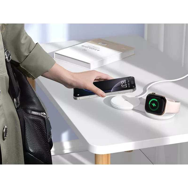 Conceptronic GORGON04W 2-in-1 salokāma magnētiska Qi2 25 W bezvadu lādētājs