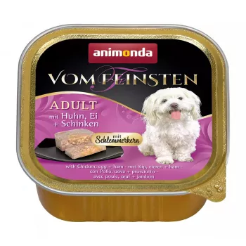 animonda Vom Feinsten Gourmet core Adult ar vistu, olām un šķiņķi mitrā suņu barība, 150 g