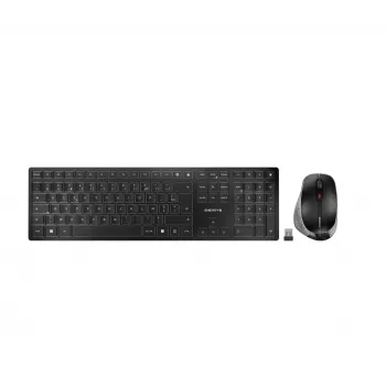 CHERRY DW 9500 plāns tastatūra pele iekļauta universāla RF bezvadu + Bluetooth AZERTY franču melna, pelēka