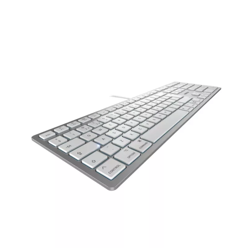 Cherry CHERRY KC 6000C FOR MAC tastatūra, vadu, USB, QWERTY, šķērveida slēdži, sudraba, 1,8 m