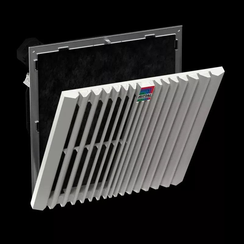 Plaukta piederums Rittal 3244.800 iebūvējamais ventilators 770 m³/h, 1 ventilators, plastmasas korpusa, balts