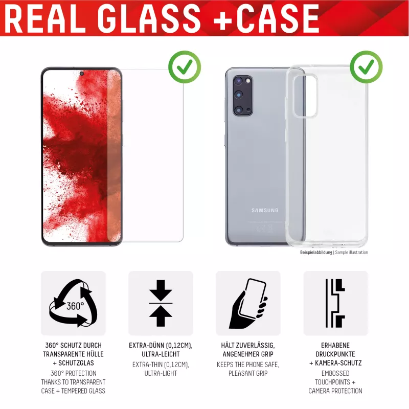 Displex ekrāna aizsargs + vāciņš Samsung Galaxy A53 5G rūdītajam stiklam