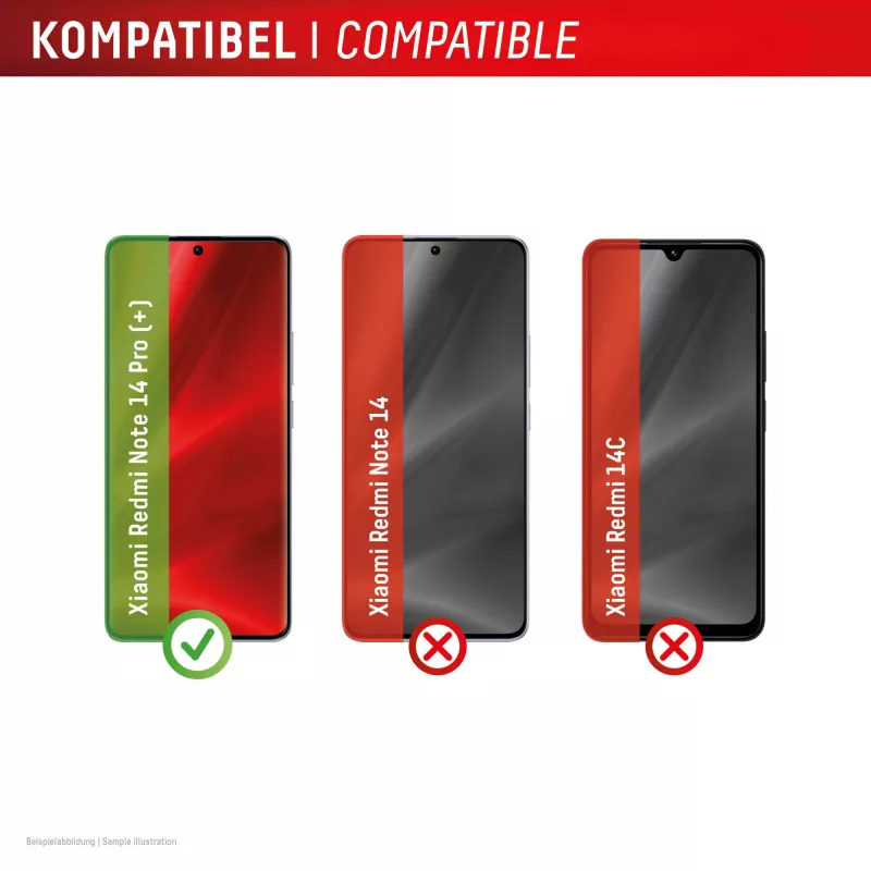Displex Premium ekrāna aizsargs (pilns pārklājums, 10H) Xiaomi Redmi Note 13 Pro+/Note 14 Pro(+), EASY-ON® Eco montāžas rāmis, pilns pārklājums