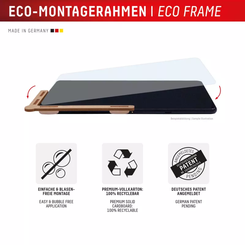 Displex planšetdatora stikls (9H) Samsung Galaxy Tab S11, Eco montāžas rāmis, neplīstošs